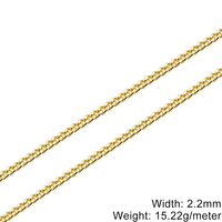 Chaîne en or 18 carats légère de 2,2 mm, style gourmette, bijoux originaux en or, collier en or