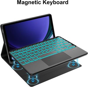 Bao da bàn phím cảm ứng từ tính có đèn nền <span class=keywords><strong>7</strong></span> màu, tháo rời được dành cho <span class=keywords><strong>Samsung</strong></span> <span class=keywords><strong>Galaxy</strong></span> <span class=keywords><strong>Tab</strong></span> S11 11 inch 2025, S10 Lite, S10 FE, S9 11 - Product Image 2