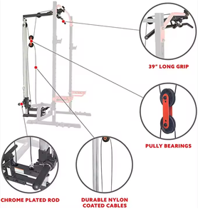 Máquina de Poleas para Ejercicios de Espalda <span class=keywords><strong>y</strong></span> Remo Sentado POWERMAN FITNESS, Sistema de Cables Alto/Bajo - Product Image 6