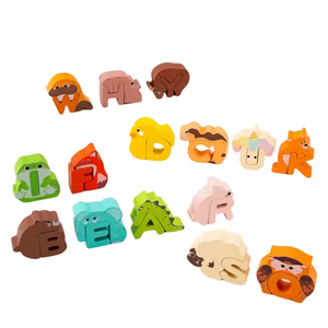 Più popolare in legno cartone animato animale 26 lettera inglese parola maiuscola cognitivo educativi giocattoli di apprendimento per bambini e ragazzi - Product Image 5
