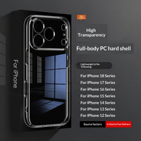 Coque de téléphone rigide transparente antichoc ultra-fine en PC cristallin anti-jaunissement pour iPhone 18 17 16 15 14 13 Pro Max