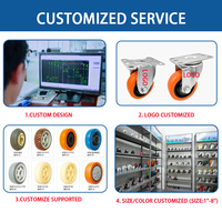 Roulettes pivotantes robustes avec freins, roues en polypropylène (PP) silencieuses et verrouillables, conception à plateau rotatif, roulement à billes, charge de 30 kg à 45 kg