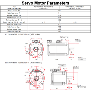 23 Bit <b>Optical</b> Absolute Encoder Motor Kit 750W 0.75kW 3000RPM AC Motor With Single-Phase 220V EtherCAT <b>Drive</b> 750W Motor Wi - Product Image 4