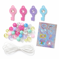 Boîte surprise pour enfants, kit de fabrication de bracelets DIY avec de jolies perles, breloques et clé, jouet créatif pour filles, vente en gros