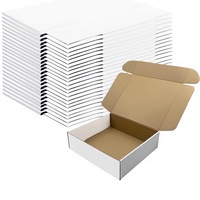 Juego de 25 Cajas de Cartón Corrugado Rectangulares Blancas Reciclables de 11x10x3 Pulgadas para Envíos, Cajas de Almacenamiento para Pequeñas Empresas