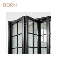 Puerta Plegable de Vidrio Doble con Marco de Aluminio de Alta Resistencia, Aislamiento Acústico y Térmico para Salas de Estar