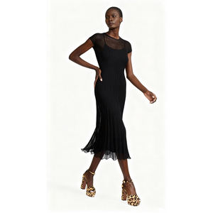 女式蕾丝舞会礼服，配有意大利面条肩带和短袖，正式宴会、舞会和庆祝活动的百褶派对礼服 - Product Image 4