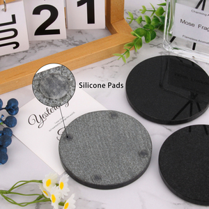 Set di Sottobicchieri in Marmo Ecologico VSTONE, 4 Pezzi, Decorazione per Tavolo da <span class=keywords><strong>Caffè</strong></span> e Bar, Antiscivolo, Design Moderno per Casa e Ufficio - Product Image 4