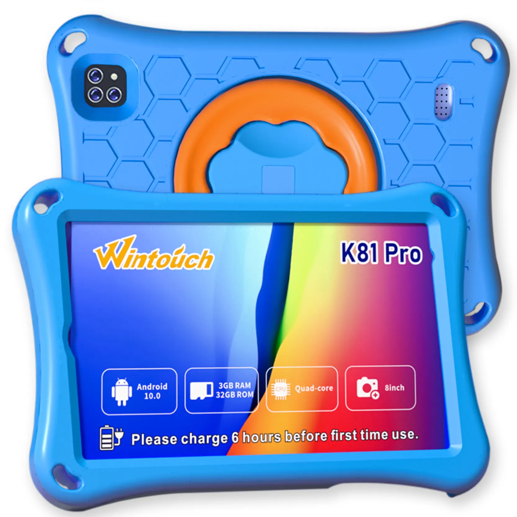 Wintouch per bambini da 8 pollici che imparano i Tablet Educational Tablette Pour Enfant Kids Tablet con Slot per Sim Card indistruttibile