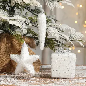 Hot Selling Exquisite White Foam Ornament Weihnachts baum Anhänger Weihnachts schmuck Ball