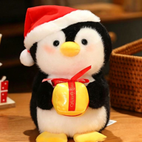Vente en gros usine : Jouets en peluche super doux et moelleux, motif pingouin de dessin animé, avec boîte cadeau, pour machine à griffes, pour filles