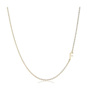 Personalized 925 Sterling Silver Gold <strong>Sideways</strong> <strong>Initial</strong> Letter <strong>Necklace</strong> for Women - Product Image 6