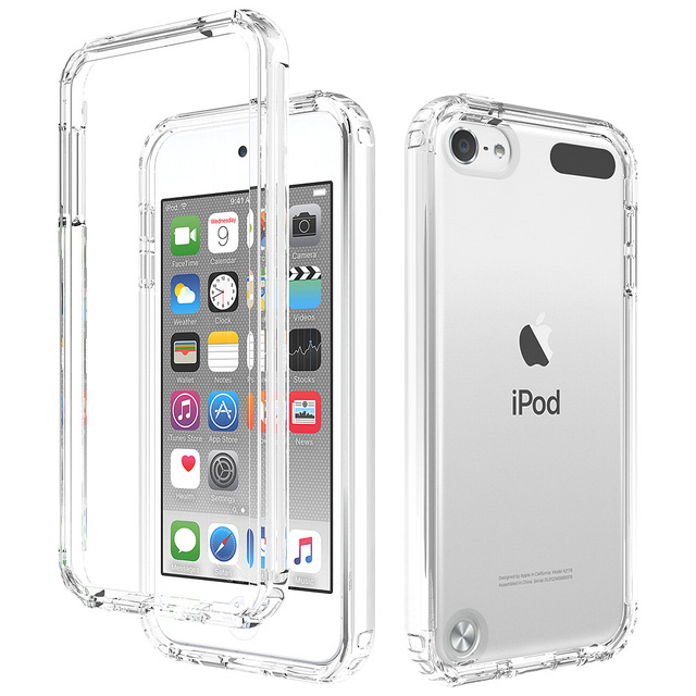 Slim Clear 360 Full Body Dual Layer TPU+PC Shockproof Protective Cover Mobile Phone Case for iPod Touch 5th 6th 7th Generation
