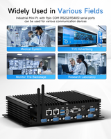 HYSTOU K4 Mini PC de bureau industriel sans ventilateur I5-4200U 6 ports COM VGA HD double affichage 2 Gigabit Ethernet Linux Win10/11 Quad SSD