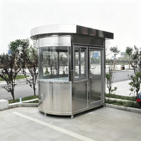Caseta de Vigilancia Portátil Prefabricada, Caseta de Seguridad para Exteriores, Panel Sándwich, Casa Prefabricada, Kiosco de Seguridad de Acero Inoxidable