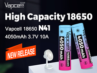 Grosir Baterai Lithium Ion Vapcell N41 INR18650 4050mAh 10A 3.7V Asli untuk Perakitan Paket Baterai Pesanan Massal