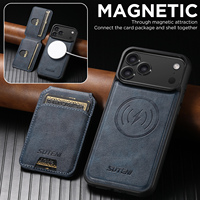 Étui portefeuille magnétique en cuir pour iPhone 18 Pro Max 17 avec pochette à cartes détachable et support, coque de protection pour téléphone portable