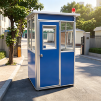 Poste de Garde Préfabriqué en Panneaux Sandwich d'Acier avec Fenêtre en Verre et Bureau de Travail pour Extérieur