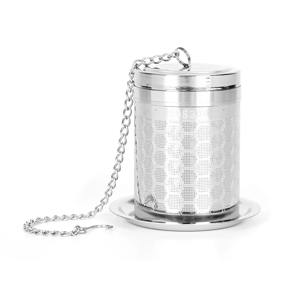 Basket Mesh Tea Infuser Strainer Set With Extended Chain For Loose Stainless Steel Tea Infuser