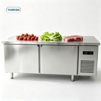 Réfrigérateur sous comptoir haute performance en acier inoxydable, table de préparation réfrigérée pour bars, pubs, salons et équipements de cuisine