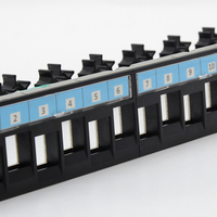 1U 24 ports haut et bas, panneau de raccordement vide, support de gestion de câble avec barre arrière