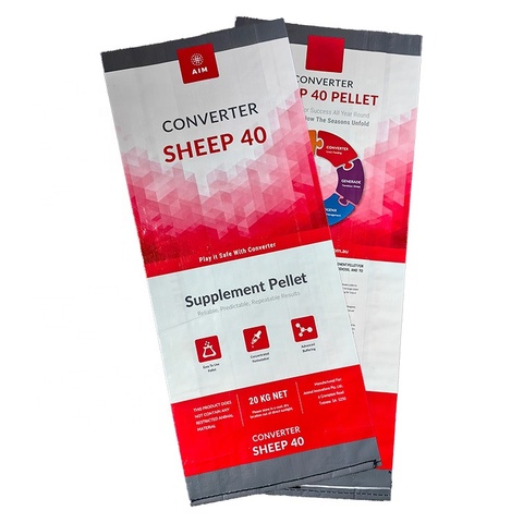 50kg Empty Feed Bags Custom Printed Fish Feed Packaging Recyclable PP Woven Bag for Animal Feed Fish Food Bag 100kg for Sale