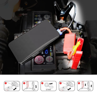 Mini démarreur de secours compact 8000mAh 12V à manivelle pour voiture, camion et moto avec courant de crête 300A, batterie externe USB et compresseur d'air