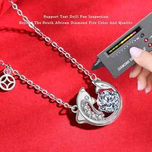 XMA027 Collana con Ciondolo a Forma di Carpa in Argento Sterling 925, Gioiello alla Moda con Diamante Moissanite, per Amanti dei Pesci - Product Image 2