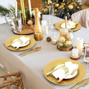 Assiettes de présentation en plastique argentées de luxe pour mariages et banquets, vente en gros - Product Image 5