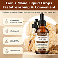 Extrait de champignon Lion's Mane en gouttes liquides, booster cérébral, améliore la clarté de la mémoire, la santé intestinale et l'immunité