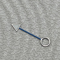 Accessoire de montre - Cadran triangulaire en forme de flèche avec cadre argenté - Aiguille d'alarme