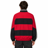 Veste de survêtement rétro vintage personnalisée pour homme, légère, avec blocs de couleur, broderie, en coton et nylon, coupe-vent, pull-over pour homme