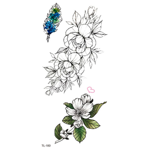 BXTAT TL175 - TL180 Piante Erbacee Fiori di Loto Citazione Penny Autoadesivi Provvisori Del <span class=keywords><strong>Tatuaggio</strong></span> - Product Image 6