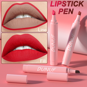 Lápiz Labial Mate Cremoso de Alta Pigmentación 2 en 1 DUNUF de Marca Privada, Resistente al Sudor y al Agua, Delineador de Labios, Marcador de Labios - Product Image 6