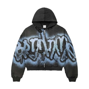 Sweat-shirt vintage en molleton français 100% coton lourd personnalisé avec logo DTG délavé à l'acide pour hommes - Product Image 1