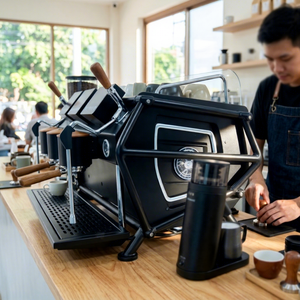 Máquina <span class=keywords><strong>de</strong></span> Café Industrial Retro <span class=keywords><strong>de</strong></span> 5KW, Estilo Punk, <span class=keywords><strong>de</strong></span> Acero Inoxidable, para Cafeterías Comerciales y Hoteles <span class=keywords><strong>de</strong></span> 5 Estrellas, con Tres Cabezales y Calderas <span class=keywords><strong>de</strong></span> 1L*3+12L - Product Image 1