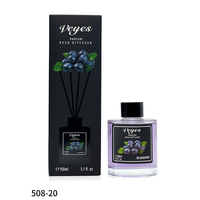 ناشر عطر زجاجي أنيق سعة 150 مل للعطور طويلة الأمد مع رائحة فواكه وأزهار وأعواد ألياف سوداء