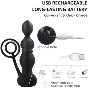 Design ergonomico giocattoli sessuali per adulti massaggiatore Premium 10 frequenza modalità di vibrazione in Silicone Anal tappi materiale ABS per coppie - Product Image 3