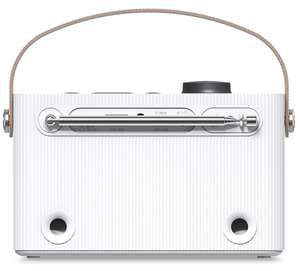 วิทยุ DAB FM แบบพกพา ชาร์จไฟได้ พร้อมหน้าจอดิจิตอล แผงไม้ หูหิ้วหนัง เชื่อมต่อ BT เสียงสเตอริโอ ฟังก์ชั่น Snooze และนาฬิกาปลุก - Product Image 2