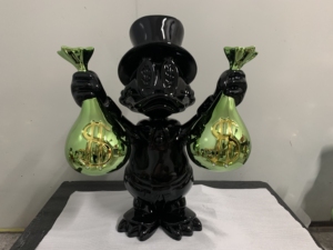 Popular Estatua Moderna de Resina Cromada en Oro de <span class=keywords><strong>Scrooge</strong></span> MCduck, Personaje de Dibujos Animados, para Sostener Bolsas de Dinero, Escultura Artística para Interiores - Product Image 2