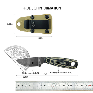 Cuchillo <span class=keywords><strong>de</strong></span> <span class=keywords><strong>Supervivencia</strong></span> Táctico <span class=keywords><strong>de</strong></span> Hoja Fija EE-Izula, Hoja D2, Mango G10, para Actividades al Aire Libre, EDC, Camping, Senderismo y Caza - Product Image 6