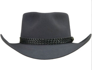 Sombrero Fedora de Fieltro de Alta Calidad <span class=keywords><strong>para</strong></span> Hombre, Estilo Occidental, Ala Ancha, con Banda de Cuero Trenzado, <span class=keywords><strong>para</strong></span> Eventos Formales, Casuales, de Oficina o Fiestas - Product Image 4