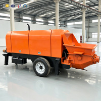 Pompe à béton diesel mobile efficace pour petits projets, montée sur remorque, machine de livraison de ciment sur roues