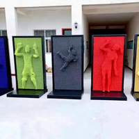 Sculpture murale interactive 3D géante en relief pour usage intérieur/extérieur, éducative et décorative pour aéroports, anti-stress