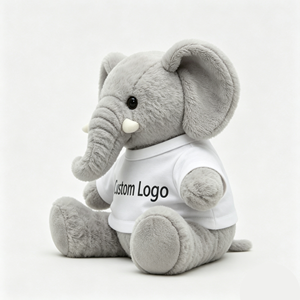 Boneka Hewan Bermerek Grosir Gajah Sapi Zebra Beruang Teddy Kelinci Boneka Lucu Maskot Kustom LOGO Kustom Mainan Boneka - Product Image 2