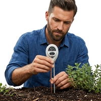 Testeur de sol haute précision 3-en-1 : humidité, pH et luminosité, 265x60x40mm, personnalisable ; outil de test dédié aux plantes en pot