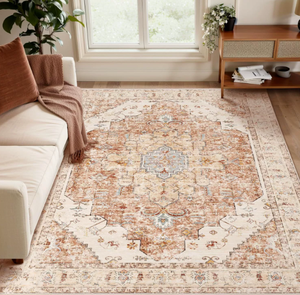 พรมลายดอกไม้สไตล์เปอร์เซีย พิมพ์ลายโพลีเอสเตอร์ ขอบเย็บอย่างดี ใช้ปูพื้นโซฟา ผ้าห่ม พรมตกแต่งบ้านสมัยใหม่ สำหรับดรอปชิปปิ้ง ตกแต่งข้างเตียง - Product Image 6