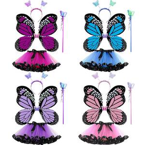 Ensemble de costume de fée pour filles HP, ailes de papillon, jupe tutu, accessoires, robe de princesse pour Halloween, fête à thème d'anniversaire - Product Image 2