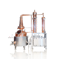 Équipement de Distillation d'alcool de cuivre de Machine d'alambic de Moonshine de haute qualité à vendre colonne de verre avec plaque à bulles de cuivre