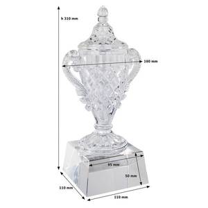 ถ้วยรางวัลคริสตัลพร้อมฝาและหูจับบนฐานสี่เหลี่ยมสูง 310 มม. - Product Image 2